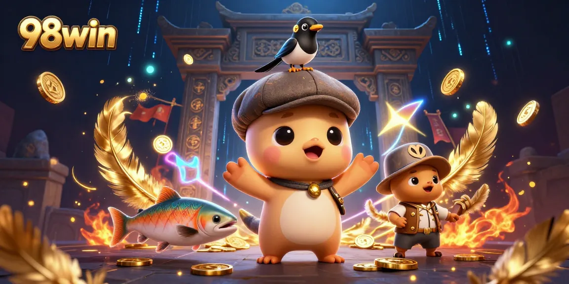 Play and win big with 98win in this vibrant 3D casino scene filled with action and excitement!