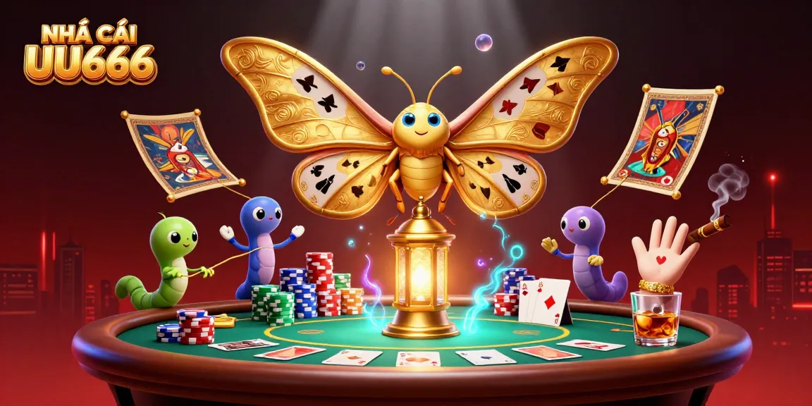 Experience top-tier gaming at NHÀ CÁI UU666 with vibrant casino-themed 3D illustration.