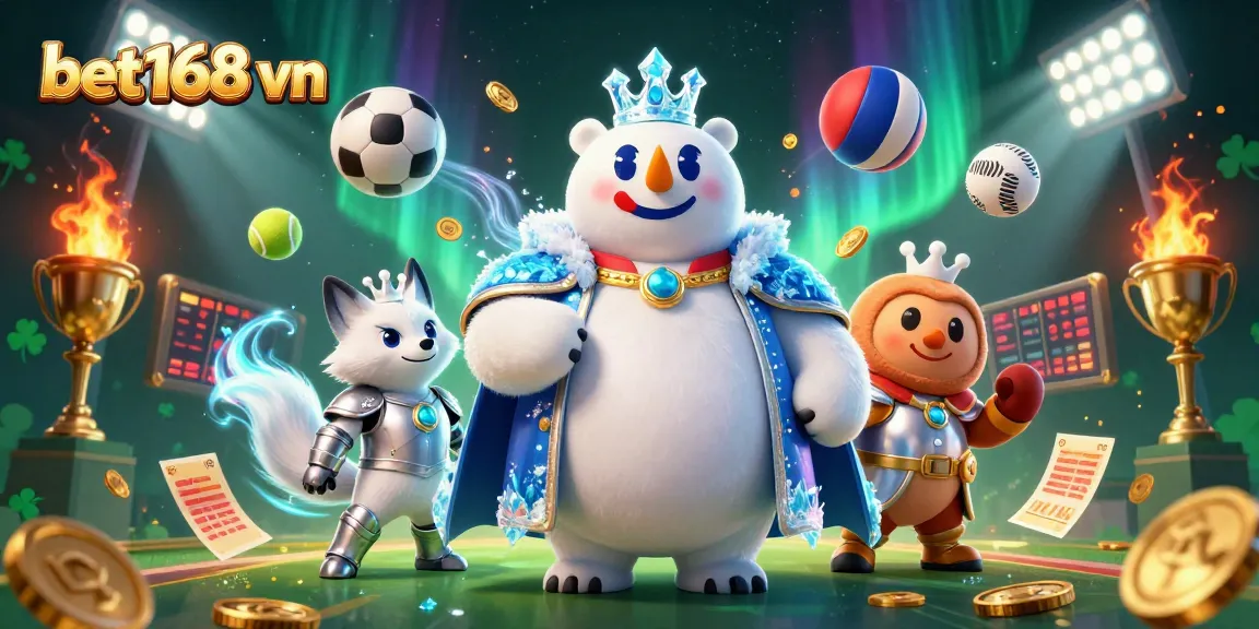 Experience thrilling sports betting with bet168 vn, featuring dynamic 3D characters and exciting gaming elements.