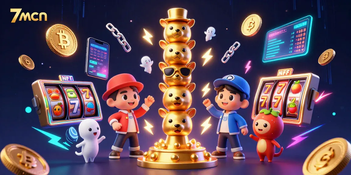 Engage with 7mcn as you spin the thrilling slot reels amidst vibrant 3D casino elements.