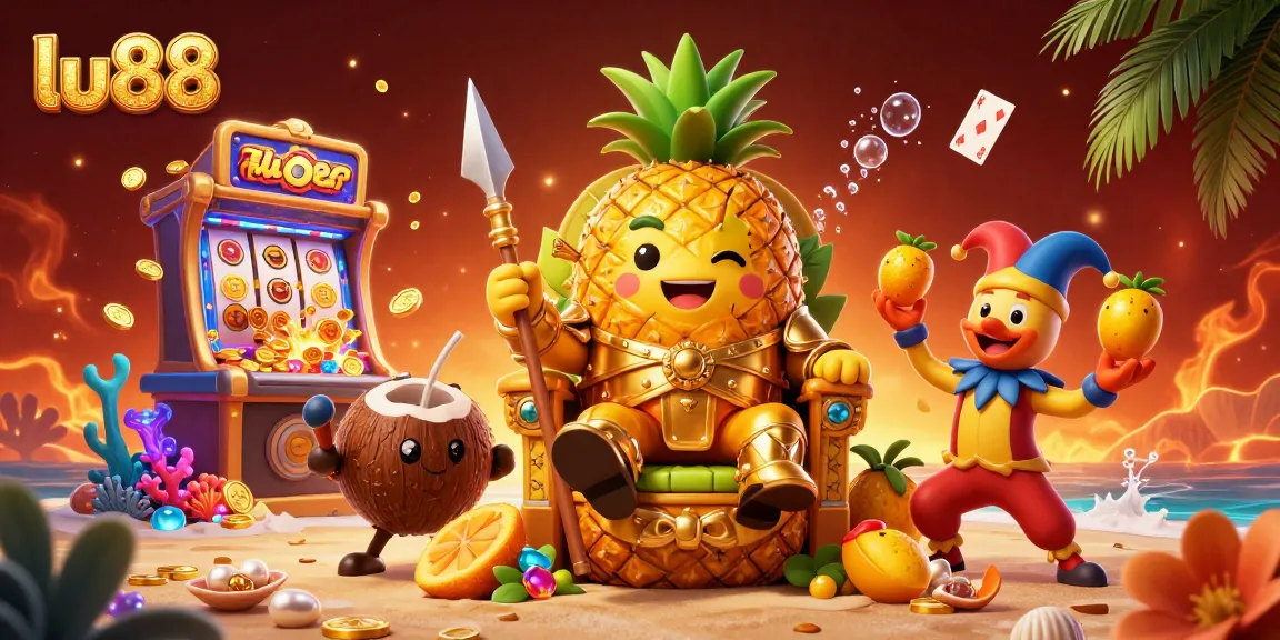Experience thrilling gameplay at lu88 with a vibrant beach casino scene and lively characters.