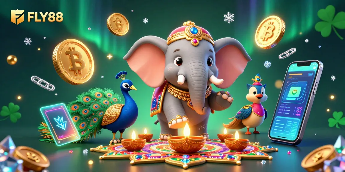 Join FLY88 for an exciting online gaming adventure with vibrant illustrations and dynamic elements!