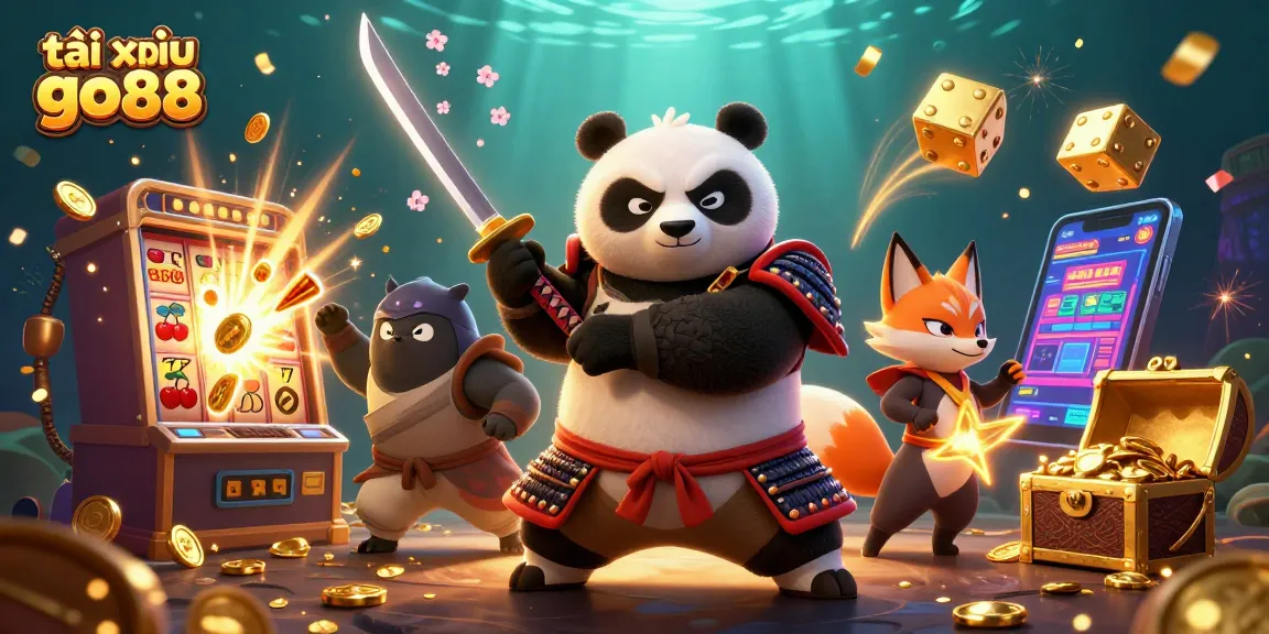 Engage with tài xỉu go88 through an immersive 3D gaming adventure by vibrant characters and casino elements.