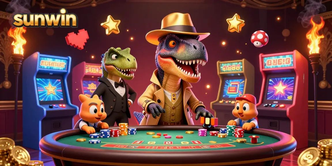 Engage in thrilling blackjack action with sunwin as a velociraptor card counter and stegosaurus pit boss.