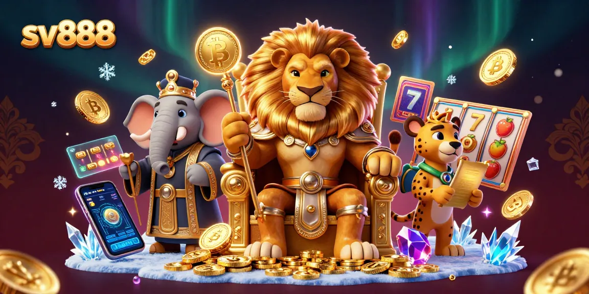 Engage in thrilling gameplay with sv888's vibrant casino scene featuring dynamic characters and crypto elements.