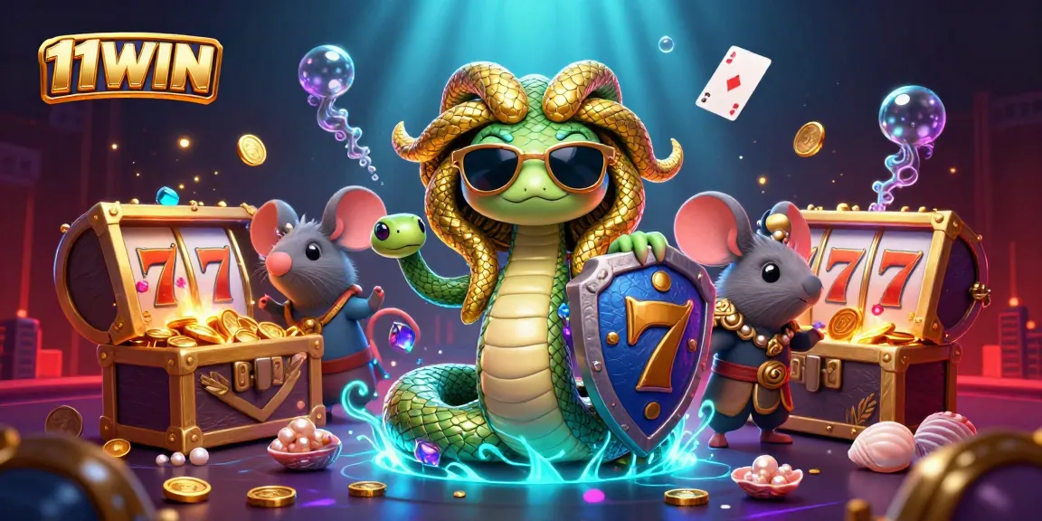 Engage with vibrant 11WIN casino action in this lively 3D illustration featuring Medusa.