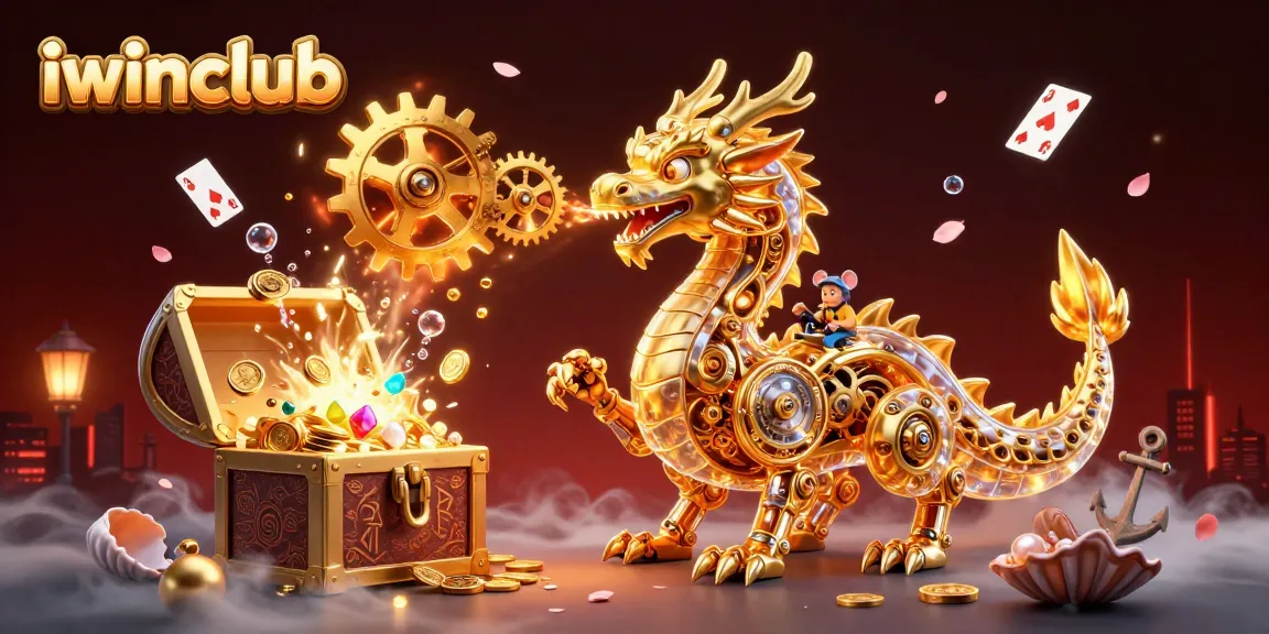 Iwinclub offers a vibrant 3D casino adventure with a golden dragon and glowing treasures, immersing players in thrilling gameplay.