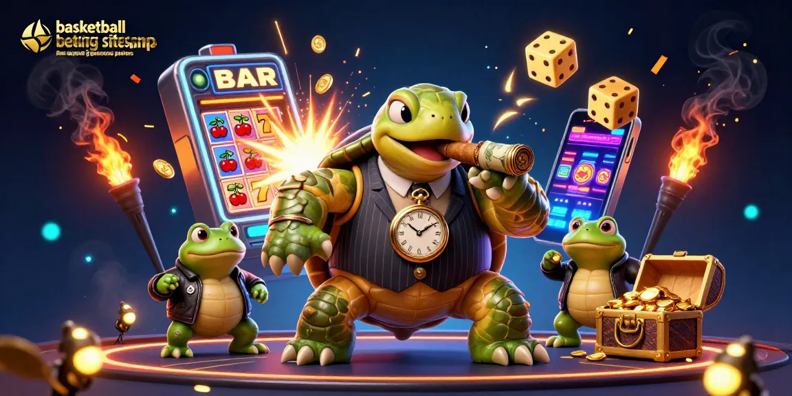 Engage with basketball betting sites not on gamstop for experienced punters in a dynamic 3D illustration.