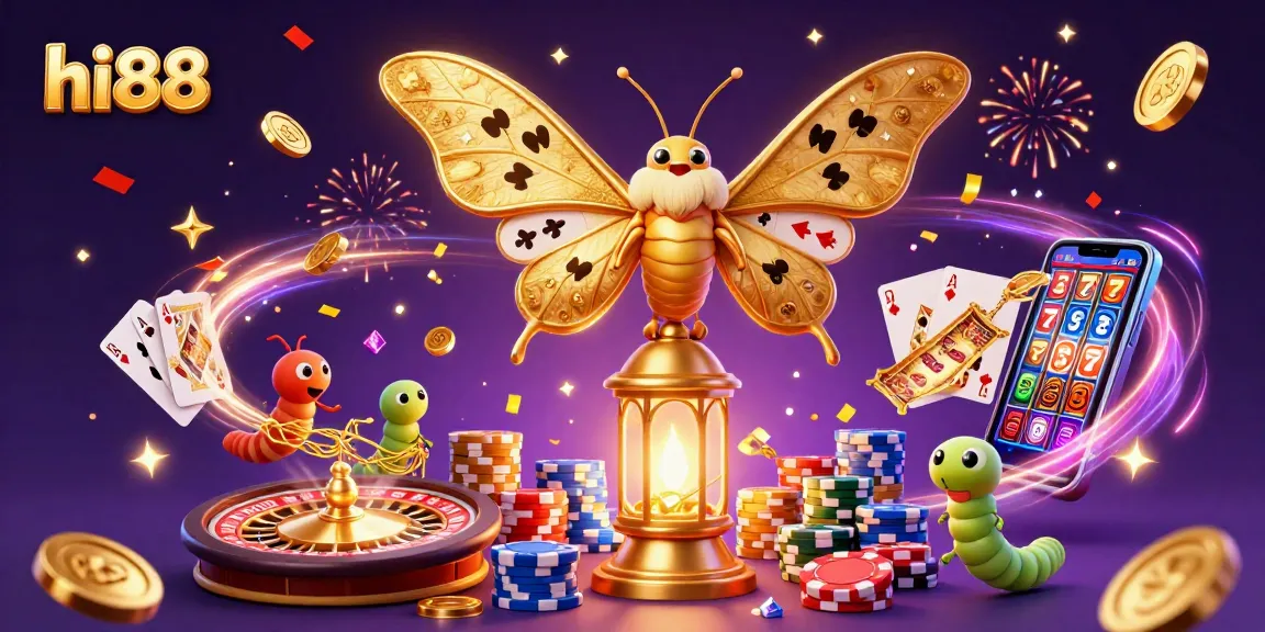 Experience the excitement of hi88 with a dynamic casino scene featuring golden rewards and vibrant games.