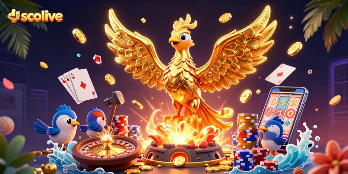 Socolive delivers a vibrant gaming experience with dynamic golden phoenix and stunning casino elements.
