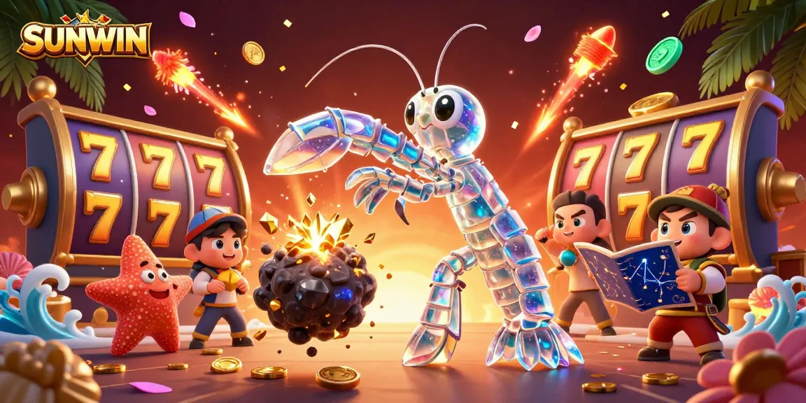 SUNWIN invites players to win big with a vibrant 3D casino scene featuring golden gems and coins.