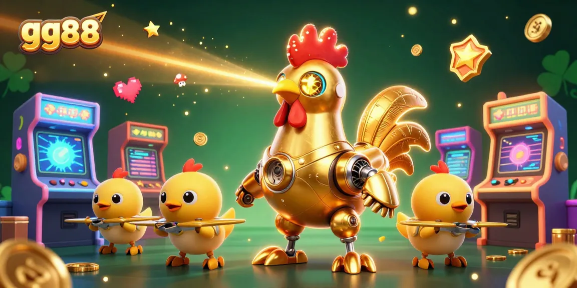 Experience the thrill of gaming at gg88, featuring dynamic 3D characters amidst vibrant casino elements.