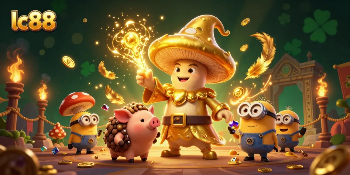 Experience thrilling gameplay at lc88 with a magical 3D casino scene featuring gold treasures.
