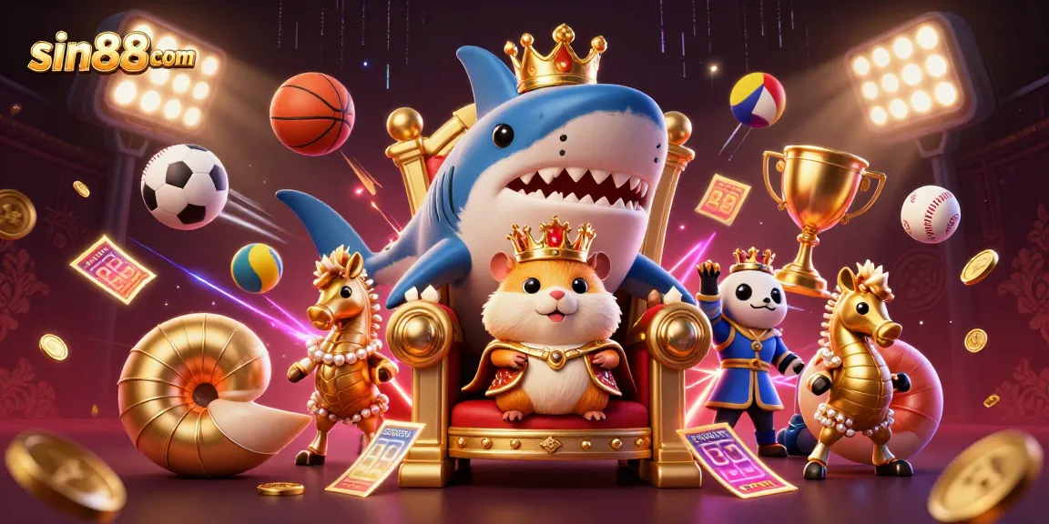 Experience thrilling sports betting with sin88com's vibrant casino art featuring triumphant characters.