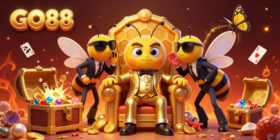 Experience thrilling gameplay with GO88 in this vibrant and detailed 3D casino illustration.