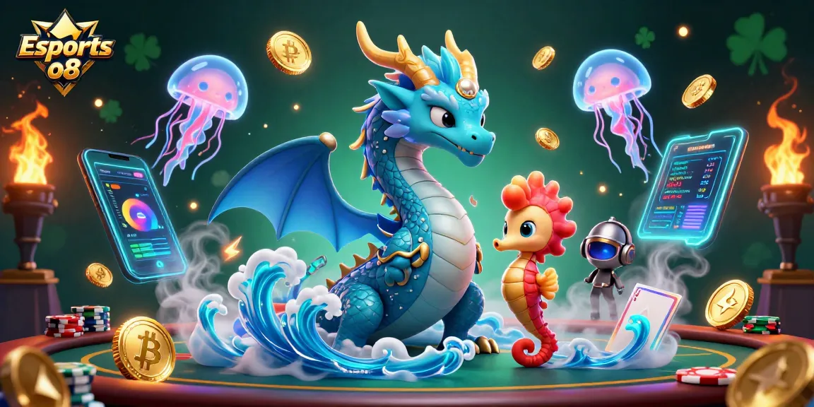 Experience Esports o8 with vibrant gaming action in a 3D scene full of colorful characters and elements.