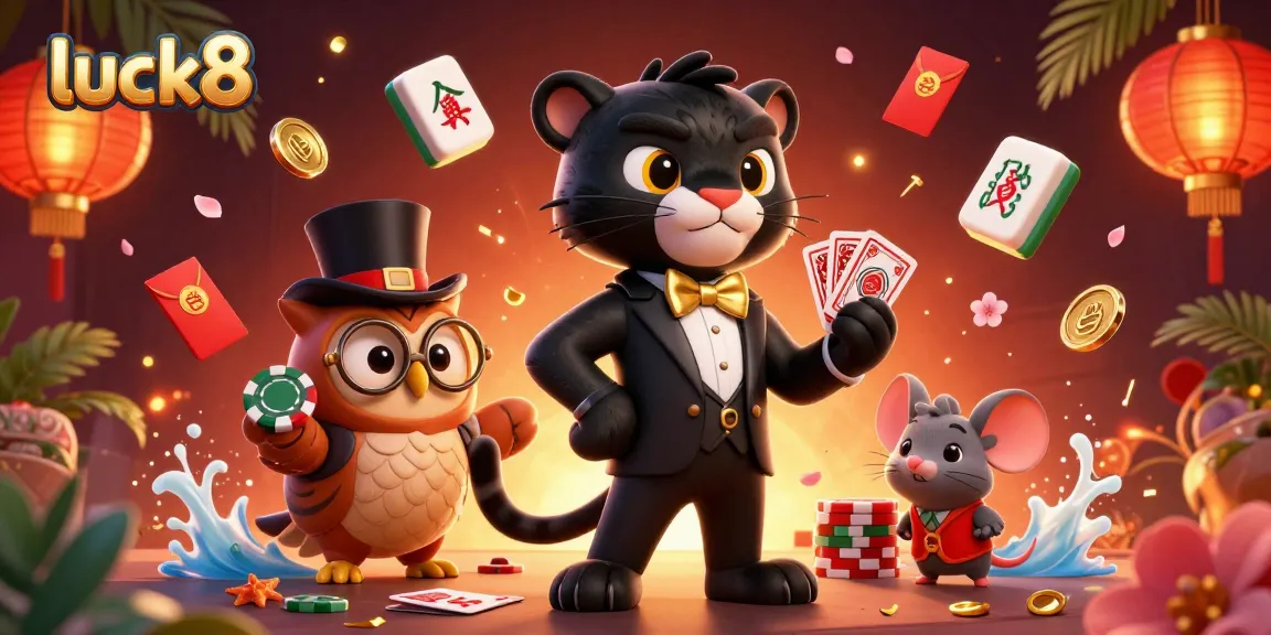 Experience luck8's thrilling gaming flair with stylish characters and rich casino elements.