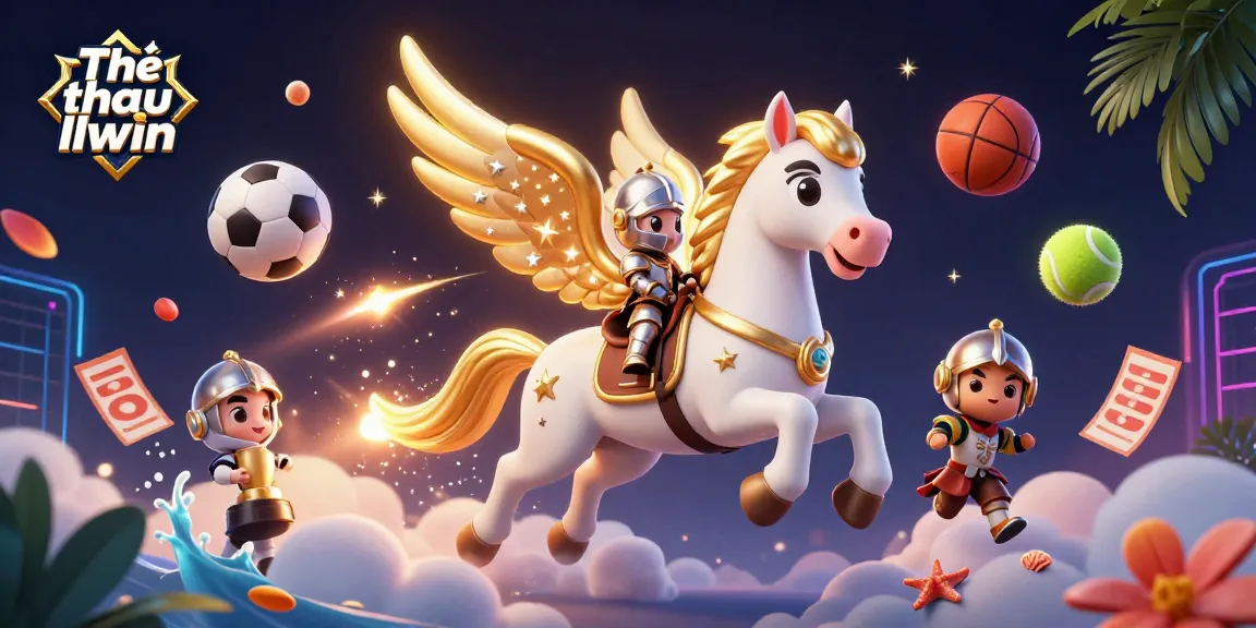 Engage in the excitement of Thể thao llwin with vibrant sports-themed gambling visuals and animated characters.