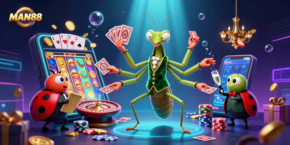 Experience thrilling gaming moments with MAN88 featuring vibrant slot games and captivating characters.