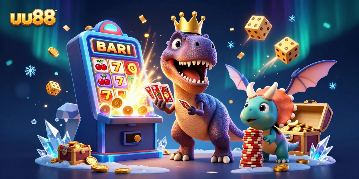 uu88 players enjoying a vibrant casino experience with animated characters and bursting jackpots