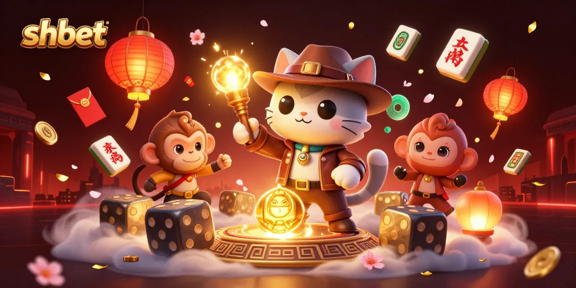 Experience the thrill of shbet with a cat explorer and monkey companion in a vibrant casino adventure.